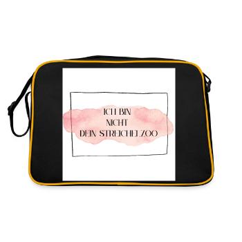 Ich bin nicht Dein Streichelzoo Klecks Rahmen PWSS - Retro Tasche - Schwarz/Gold - Hinten