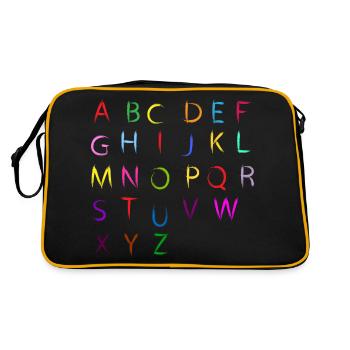 Alphabet Letters Colorful Elementary School - Retro Bag - black/gold - Back