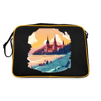 Deutschland ist ein Land mit üppiger und vielfälti - Retro Tasche - Schwarz/Gold - Hinten