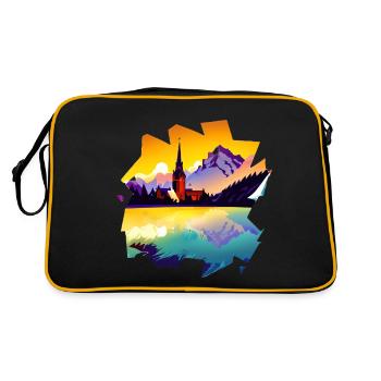 Deutschland ist ein Land mit üppiger Natur - Retro Tasche - Schwarz/Gold - Hinten