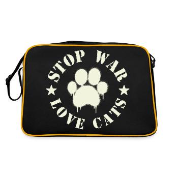 Stop War Love Cats - Sac Retro - noir/or - Dos