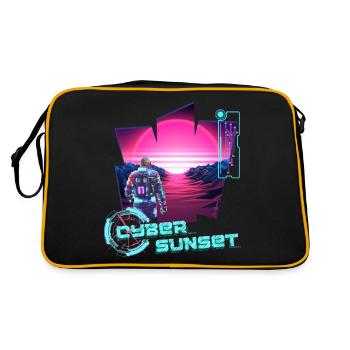 Astronaut Cyber Sunset gradient pink - Futuristic - Retro Bag - black/gold - Back