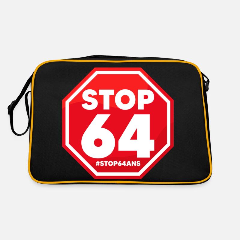 Stop 64 ans! 64 ans c'est non! Retraites 49.3 Retro Bag