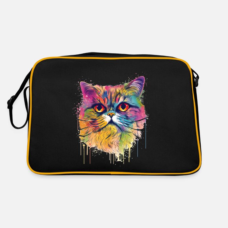 Bunte Exotisch Kurzhaar Katze Retro Tasche