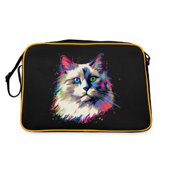 Chat Ragdoll coloré - Sac Retro - noir/or - Dos