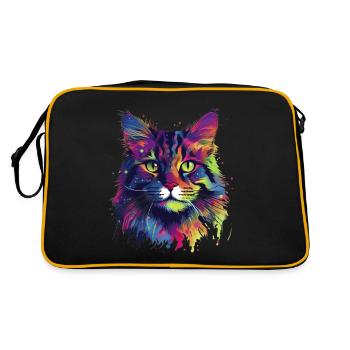 Chat Maine-coon coloré - Sac Retro - noir/or - Dos