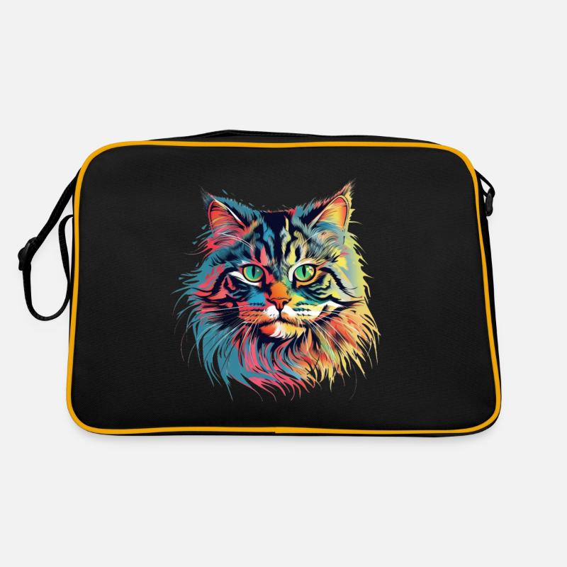Chat sibérien coloré Sac Retro