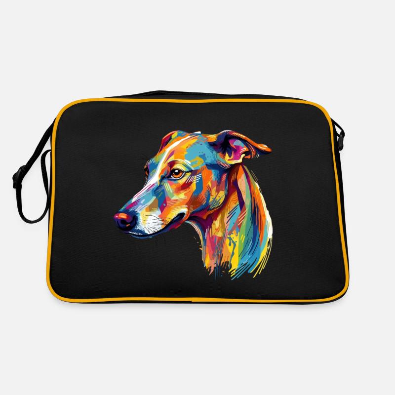Colorful Whippet - Retro Bag - black/gold