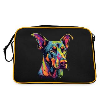 Doberman coloré - Sac Retro - noir/or - Dos
