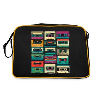 Musikkassette retro - Retro Tasche - Schwarz/Gold - Hinten