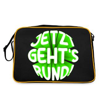 Jetzt gehts rund 3D - Retro Tasche - Schwarz/Gold - Hinten