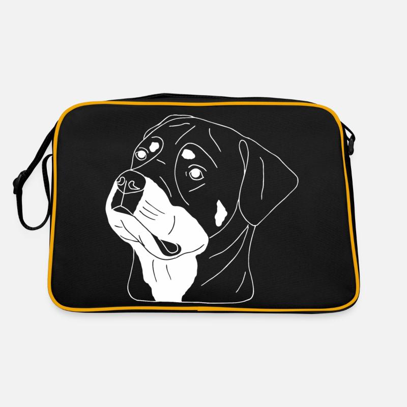 Rottweiler - Retro Tasche - Schwarz/Gold