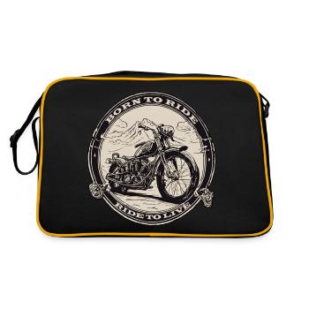 Logo de moto/vélo/deux-roues/véhicule/moteurs - Sac Retro - noir/or - Dos