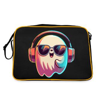 Fantôme portant des lunettes de soleil et des écouteurs - Sac Retro - noir/or - Dos