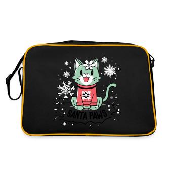 Christmas for Cat Lovers 🐱 Santas Paws - Retro Bag - black/gold - Back