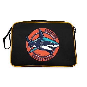 Requin / Faune / Sous-marin / Mer / Océan - Sac Retro - noir/or - Dos