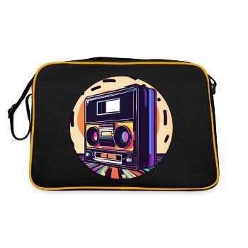 Radio / Analog / Music / Frequency / Speakers - Retro Bag - black/gold - Back