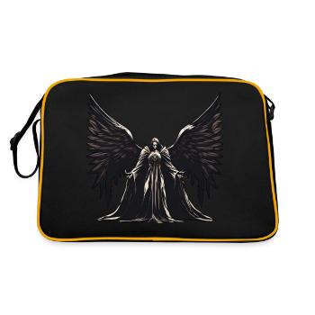 Angel / Angel Wings / Black / Dark / Mystical - Retro Bag - black/gold - Back