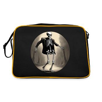 Squelette / Os / Anatomie / Halloween / Horreur - Sac Retro - noir/or - Dos