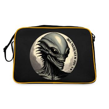 Alien / Außerirdisch / Ufo / Area 51 / All / Mars - Retro Bag - black/gold - Back