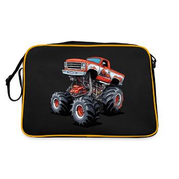 Monster Truck / Car / Vehicle / Engine / Tire - Retro Bag - black/gold - Back
