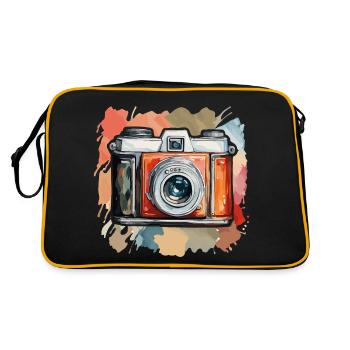 Appareil photo / Photo / Photo / Image / Enregistrement - Sac Retro - noir/or - Dos