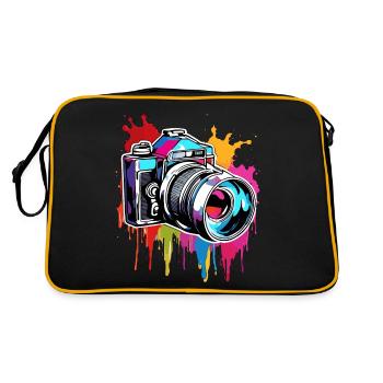 Appareil photo / Photo / Photo / Image / Enregistrement - Sac Retro - noir/or - Dos