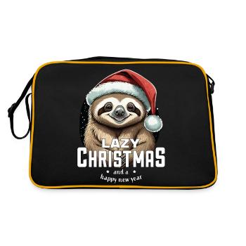 Christmas Sloth - Lazy Christmas - Retro Bag - black/gold - Back