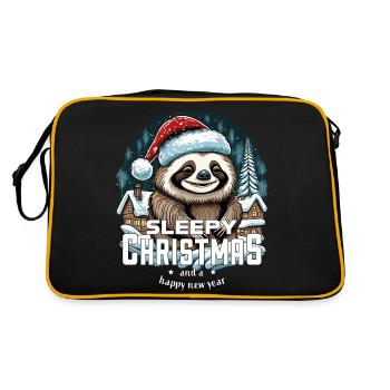 Christmas Sloth - Sleepy Christmas - Retro Bag - black/gold - Back