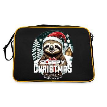 Christmas Sloth - Sleepy Christmas - Retro Bag - black/gold - Back