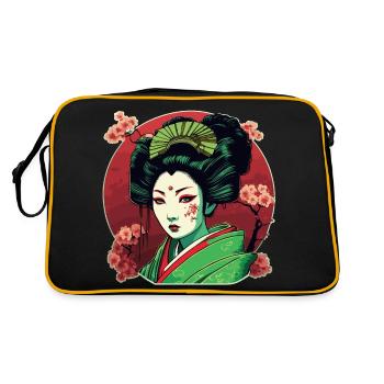 Geisha / Chinese / Japanese / Anime / Comic - Retro Bag - black/gold - Back