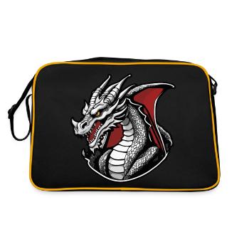 Dragon / Animal / Fire / Mythical Creatures / Fairy Tale - Retro Bag - black/gold - Back
