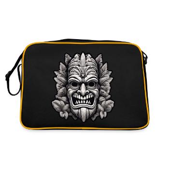 Tiki / Hawaï / Tropical / Île / Culture / Logo - Sac Retro - noir/or - Dos