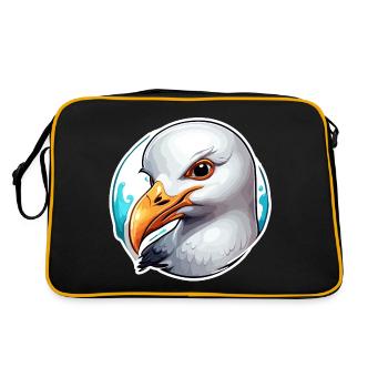 Mouette / Animal / Port / Oiseau / Mer / Eau - Sac Retro - noir/or - Dos