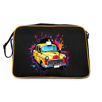 Taxi / Taxi Driver / America / Comic / Old School - Retro Bag - black/gold - Back