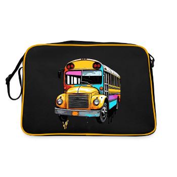 Bus / Autobus scolaire / Jaune / Bande dessinée / Old School - Sac Retro - noir/or - Dos