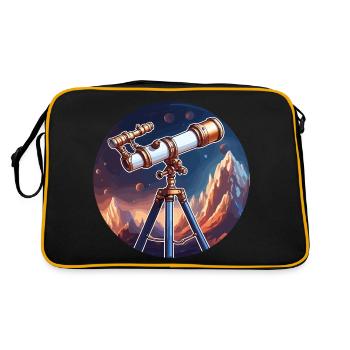 Télescope / Télescope / Astronomie / Ciel étoilé - Sac Retro - noir/or - Dos