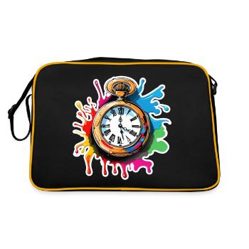 Horloge / Mouvement / Temps / Aiguilles / Temps / Antique - Sac Retro - noir/or - Dos