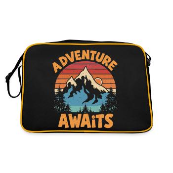Das Abenteuer wartet auf Sie - Retro Tasche - Schwarz/Gold - Hinten