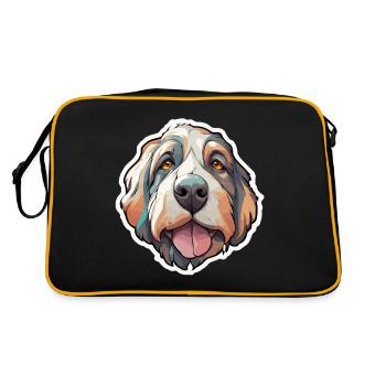 Chien / Animal / Animal de compagnie / Patte / Nez poilu / Wauwau - Sac Retro - noir/or - Dos
