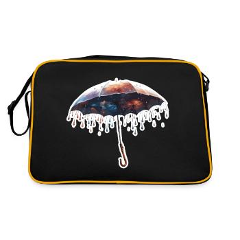 Umbrella / Weather / Precipitation / Raindrops - Retro Bag - black/gold - Back