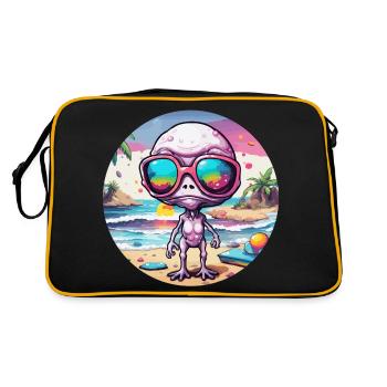 Alien / Außerirdisch / Ufo / Area 51 / All / Mars - Retro Bag - black/gold - Back