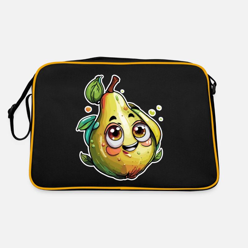 Fruit / Poire / Mignon / Fruit / Miam / Été Sac Retro