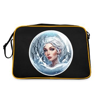 Snow Globe / Winter Magic / Snow / Souvenir - Retro Bag - black/gold - Back