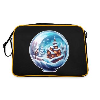 Snow Globe / Winter Magic / Snow / Souvenir - Retro Bag - black/gold - Back