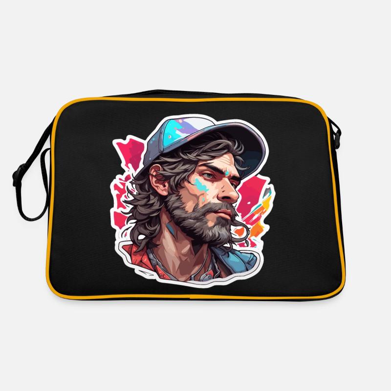 Typ / Kerl / Mann / Männlich / Bart / Porträt Retro Tasche