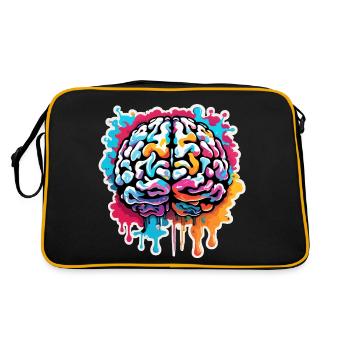 Cerveau / Connaissance / Intelligence / Intelligent / Penser - Sac Retro - noir/or - Dos