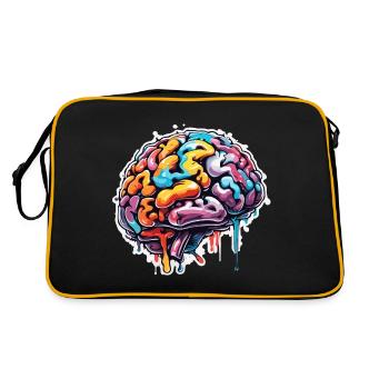 Cerveau / Connaissance / Intelligence / Intelligent / Pensée - Sac Retro - noir/or - Dos
