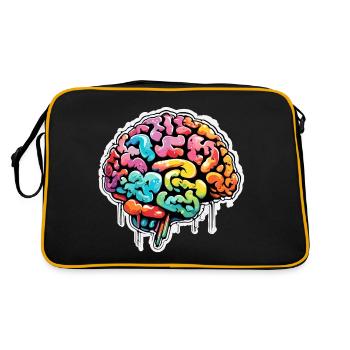 Cerveau / Connaissance / Intelligence / Intelligent / Penser - Sac Retro - noir/or - Dos