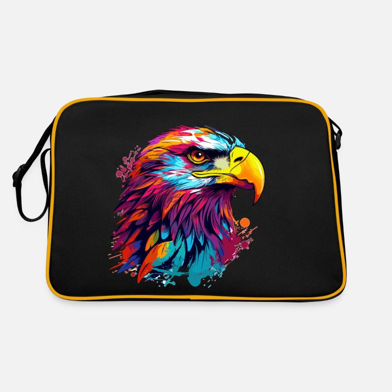 Aigle coloré Pygargue à tête blanche éclaboussure de couleur Sac Retro